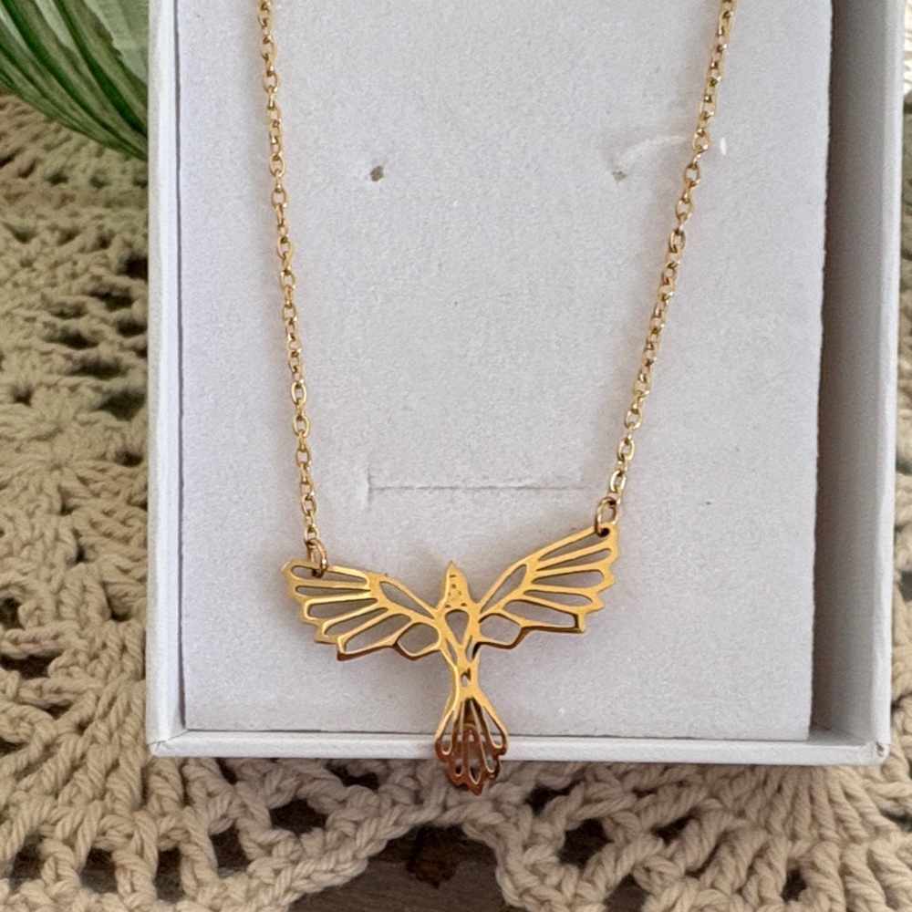 Golden Bird Charm Necklace